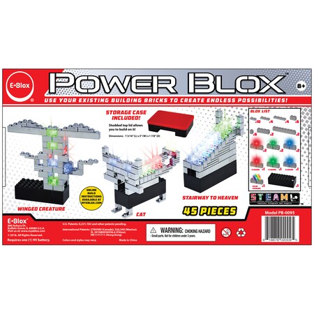 E-Blox Power Blox Standard, LED Building Blocks, 45 Pieces PB-0095